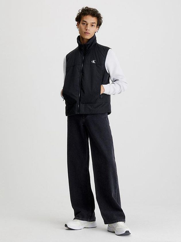 Black Calvin Klein Recycled Nylon Padded Men Vest | WLTH-73290