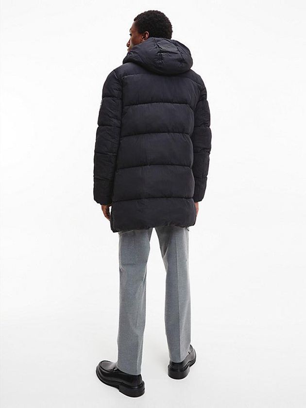 Black Calvin Klein Recycled Nylon Puffer Men Coat | RZQD-97852