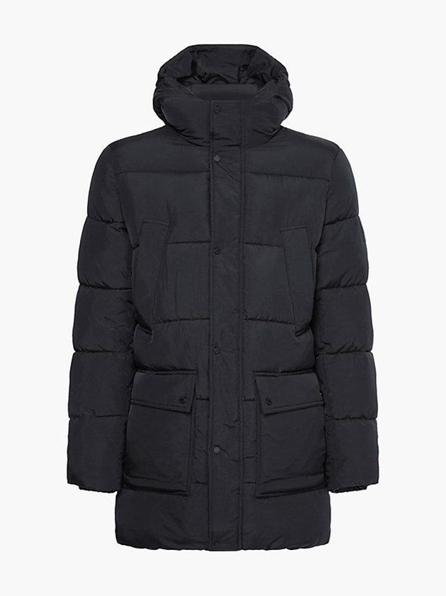 Black Calvin Klein Recycled Nylon Puffer Men Coat | RZQD-97852