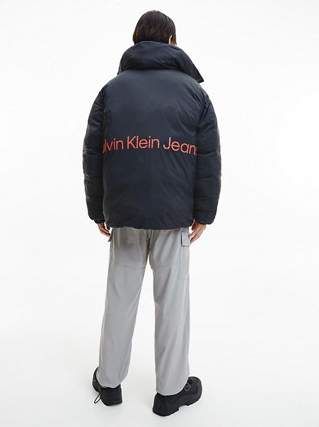 Black Calvin Klein Recycled Nylon Puffer Men Jacket | PQKT-59723