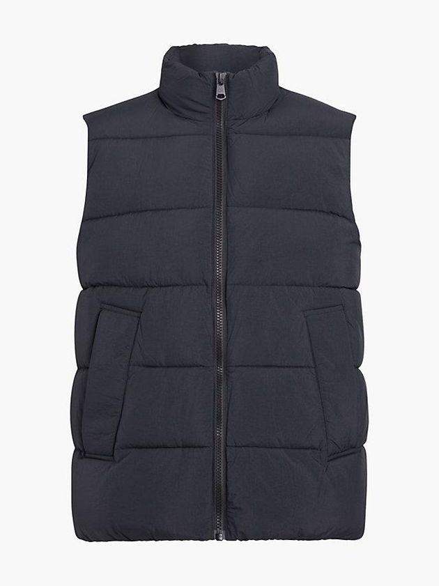 Black Calvin Klein Recycled Nylon Puffer Men Vest | ICRM-76908