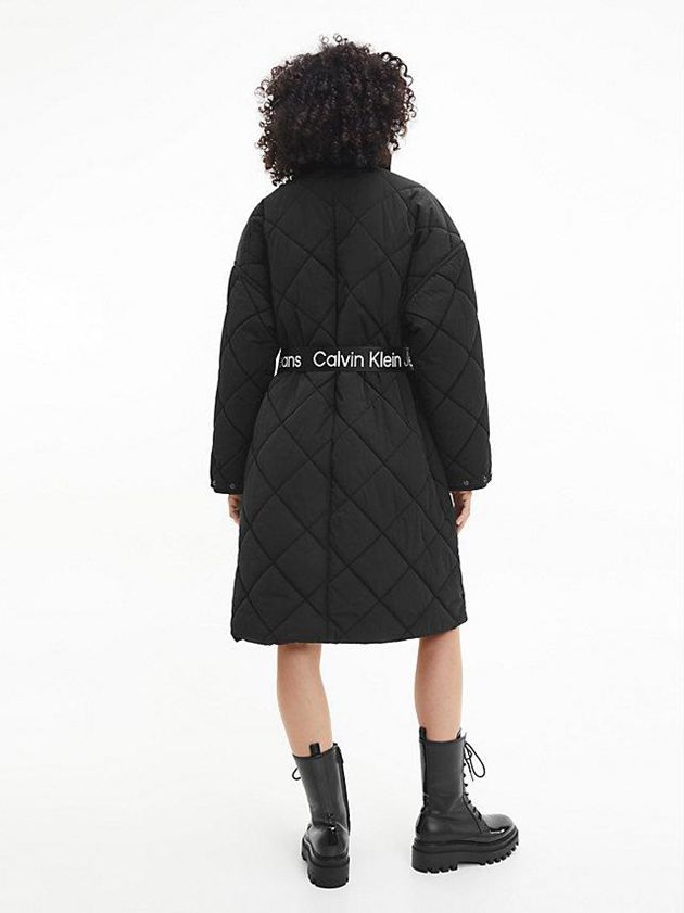 Black Calvin Klein Recycled Nylon Quilted Women Coat | QUVT-81624