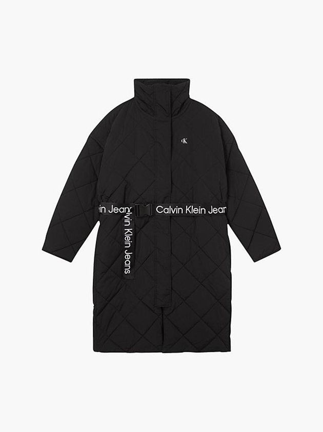 Black Calvin Klein Recycled Nylon Quilted Women Coat | QUVT-81624