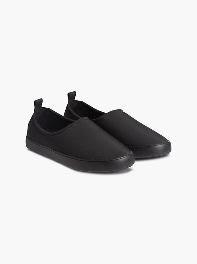 Black Calvin Klein Recycled Padded Men Slippers | ZJAU-59367
