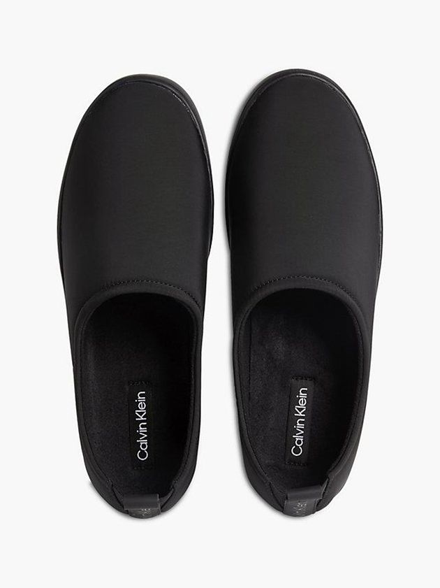 Black Calvin Klein Recycled Padded Men Slippers | ZJAU-59367