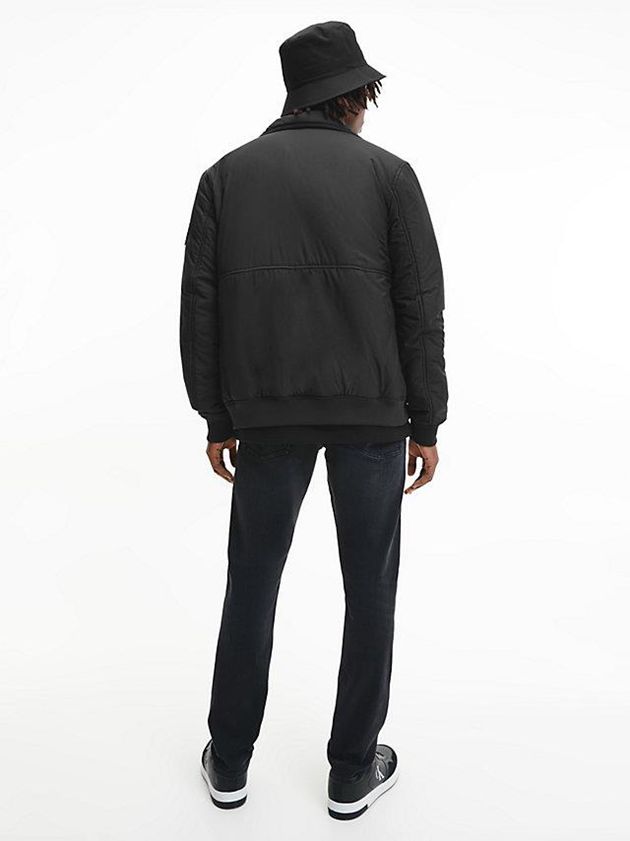Black Calvin Klein Recycled Padded Zip Up Men Jacket | OSDG-81542
