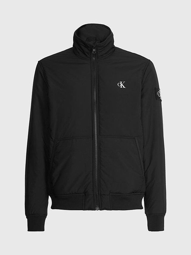 Black Calvin Klein Recycled Padded Zip Up Men Jacket | OSDG-81542