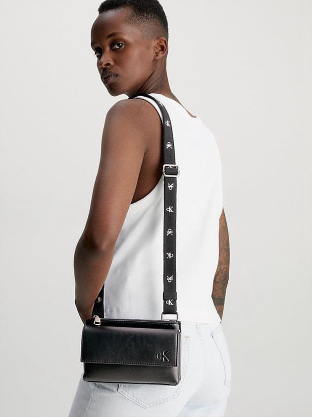 Black Calvin Klein Recycled Phone Crossbody Women Bags | HJGA-26135