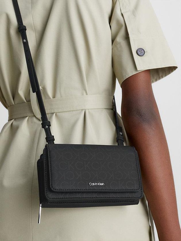 Black Calvin Klein Recycled Phone Wallet Women Bags | AINT-14896