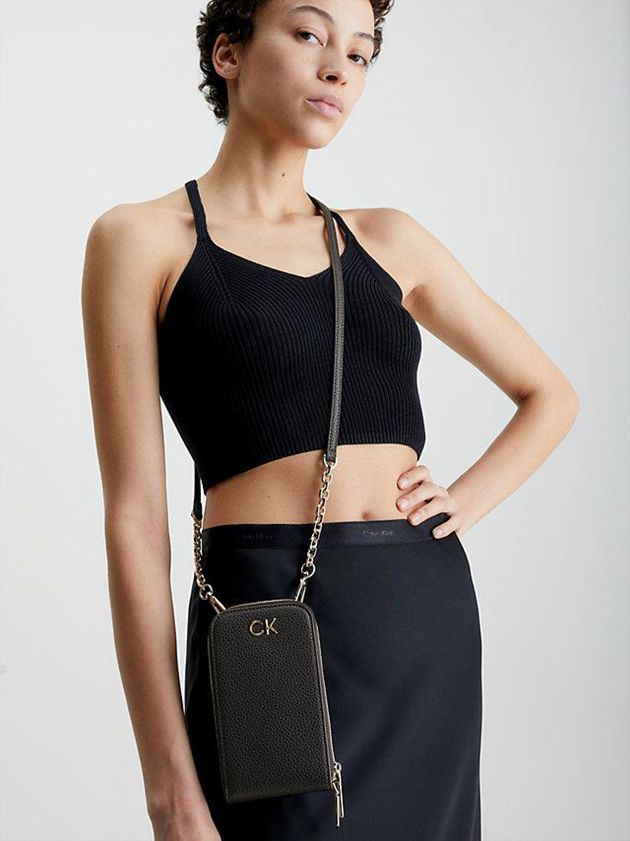 Black Calvin Klein Recycled Phone Women Bags | XOGS-96783