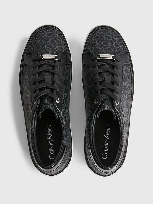 Black Calvin Klein Recycled Platform Logo Women Sneakers | TOYG-26850