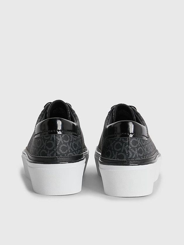 Black Calvin Klein Recycled Platform Logo Women Sneakers | TOYG-26850
