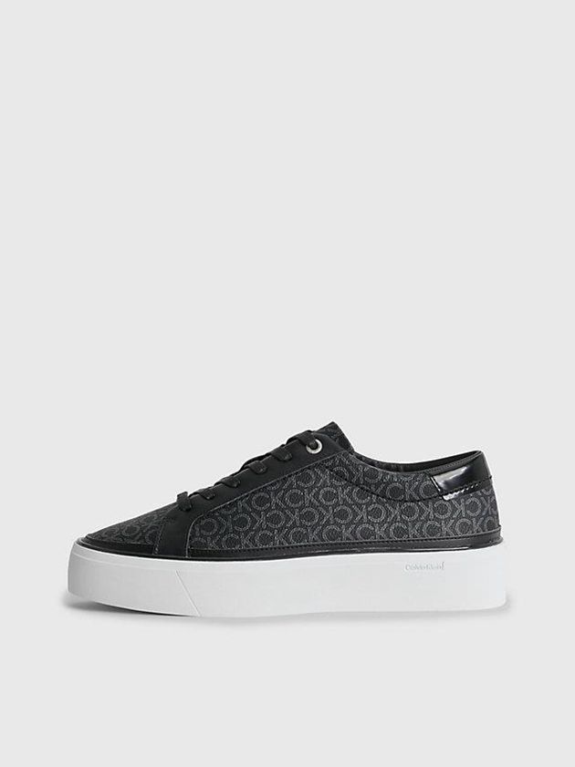 Black Calvin Klein Recycled Platform Logo Women Sneakers | TOYG-26850