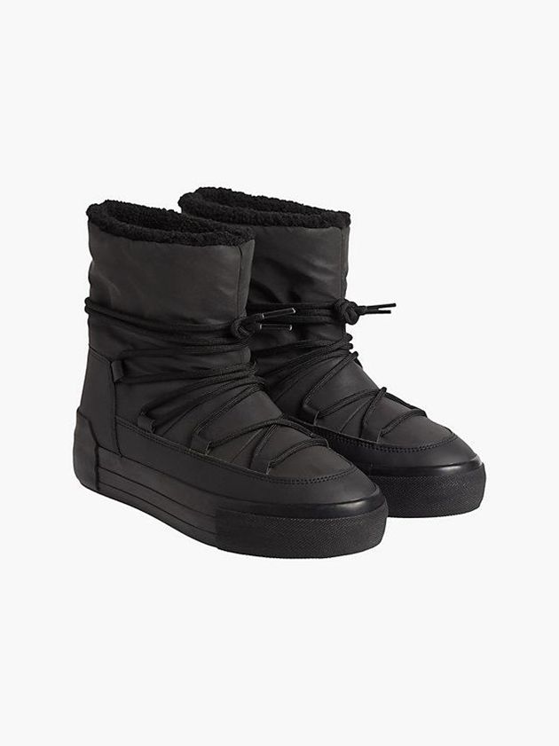 Black Calvin Klein Recycled Platform Women Boots | QAON-23890