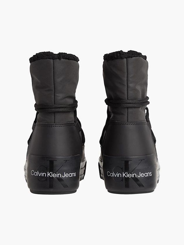 Black Calvin Klein Recycled Platform Women Boots | QAON-23890