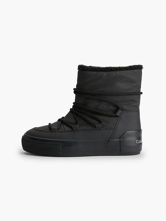 Black Calvin Klein Recycled Platform Women Boots | QAON-23890
