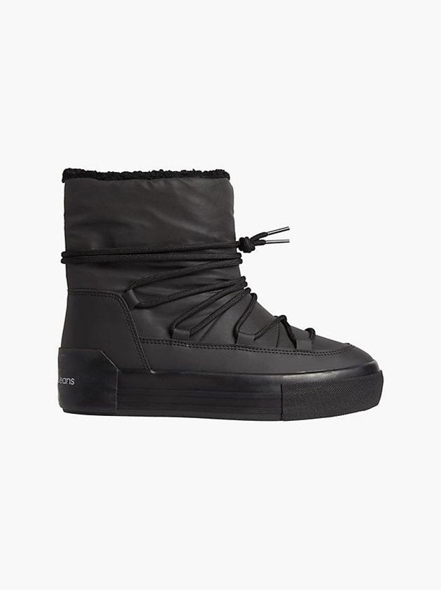 Black Calvin Klein Recycled Platform Women Boots | QAON-23890