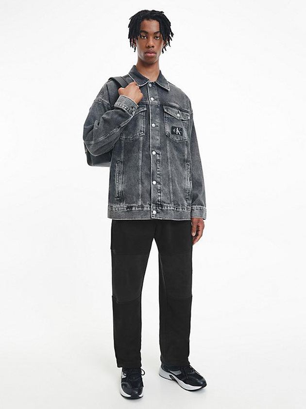 Black Calvin Klein Recycled Polar Fleece Men Joggers | LUZY-43692