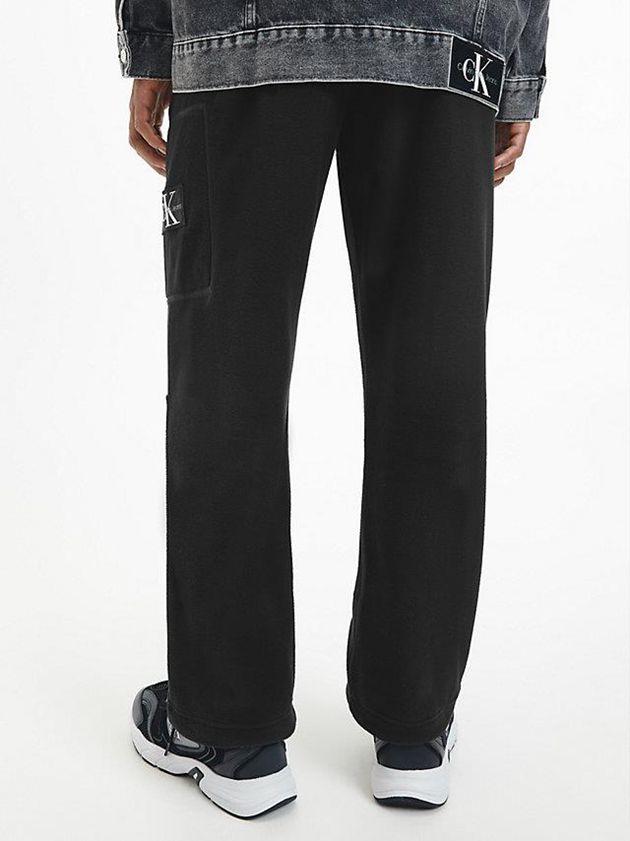 Black Calvin Klein Recycled Polar Fleece Men Joggers | LUZY-43692