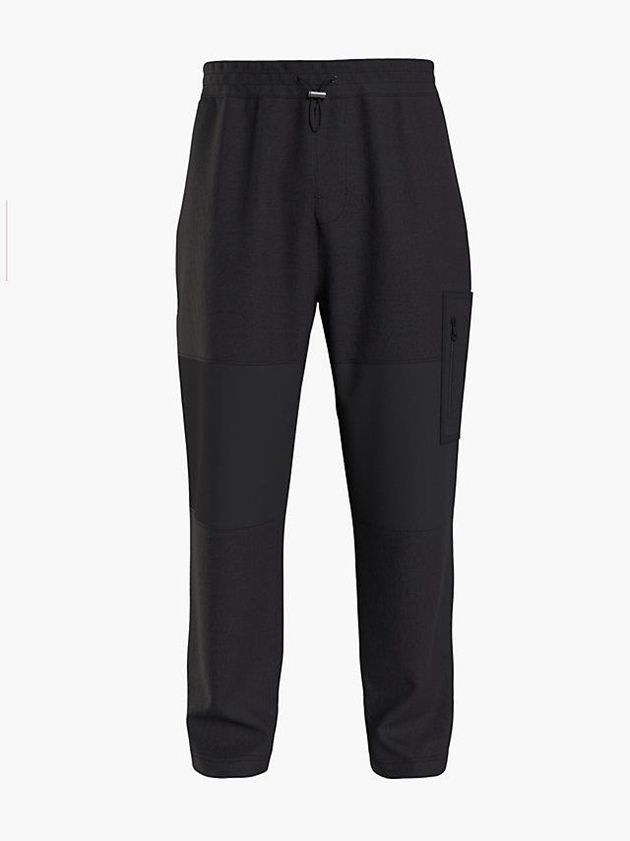Black Calvin Klein Recycled Polar Fleece Men Joggers | LUZY-43692
