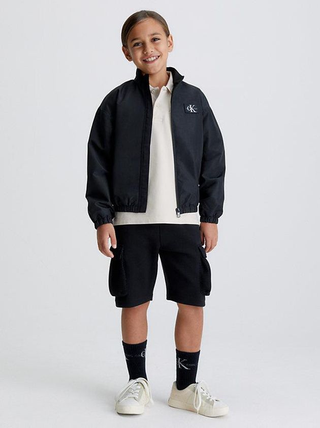 Black Calvin Klein Recycled Polyester Boys's Jacket | NOHR-12956