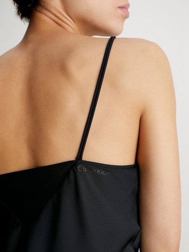 Black Calvin Klein Recycled Polyester Cami Women Top | MSDC-06534