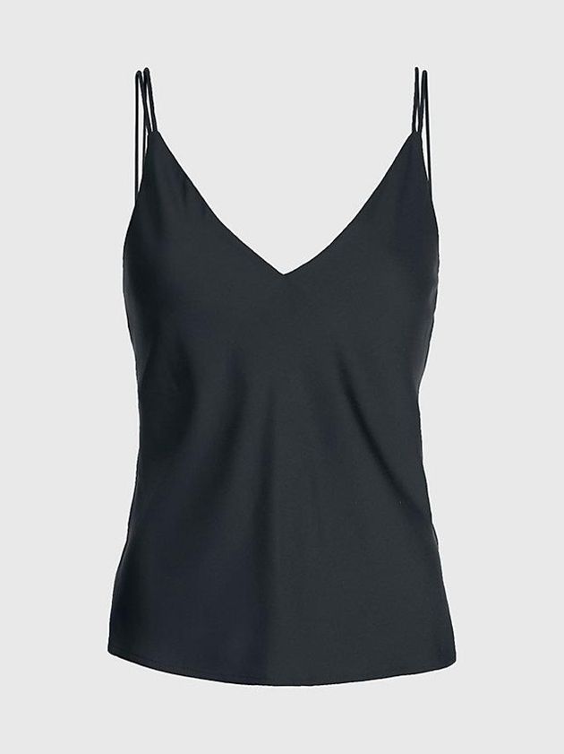 Black Calvin Klein Recycled Polyester Cami Women Top | MSDC-06534