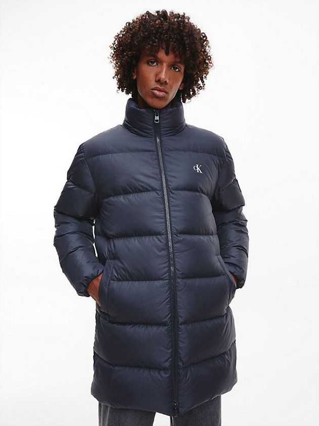 Black Calvin Klein Recycled Polyester Down Puffer Men Coat | JEOH-63257