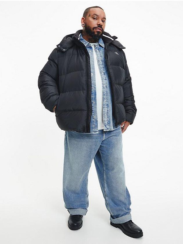 Black Calvin Klein Recycled Polyester Down Puffer Men Jacket | QVKG-20679