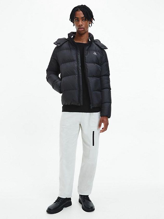 Black Calvin Klein Recycled Polyester Down Puffer Men Jacket | QVKG-20679