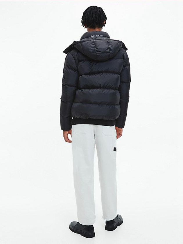 Black Calvin Klein Recycled Polyester Down Puffer Men Jacket | QVKG-20679