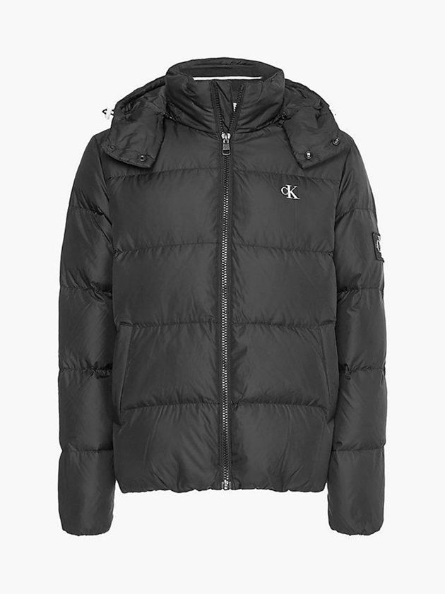 Black Calvin Klein Recycled Polyester Down Puffer Men Jacket | QVKG-20679
