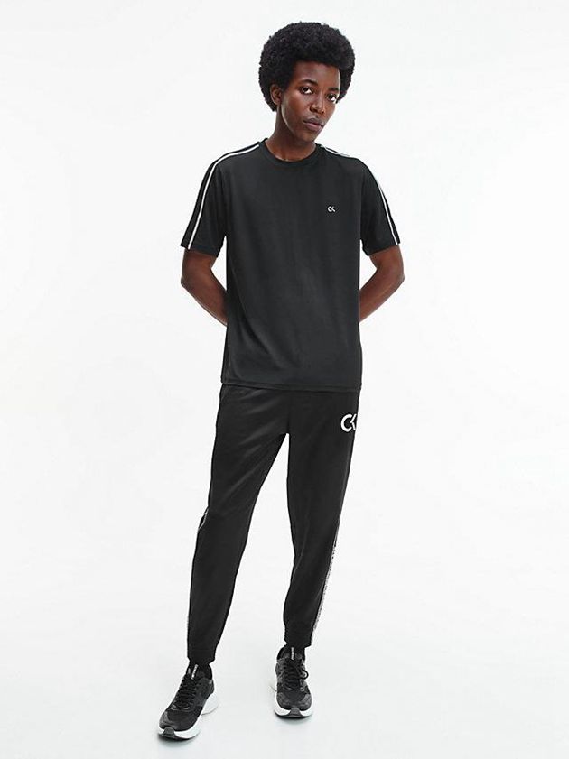 Black Calvin Klein Recycled Polyester Gym Men T-Shirt | AMWQ-23041