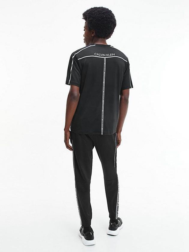 Black Calvin Klein Recycled Polyester Gym Men T-Shirt | AMWQ-23041