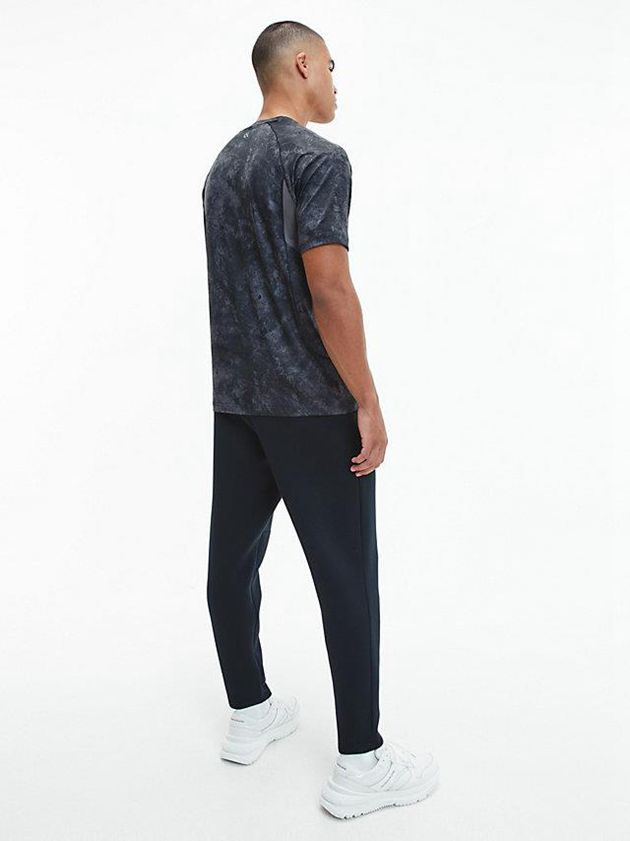 Black Calvin Klein Recycled Polyester Gym Men T-Shirt | IUFN-76439