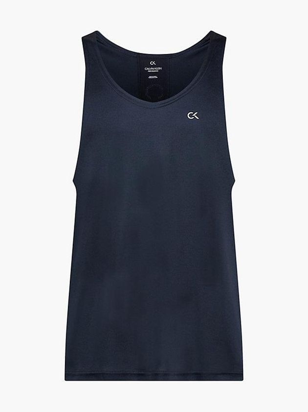 Black Calvin Klein Recycled Polyester Gym Tank Men Top | VZWI-49623