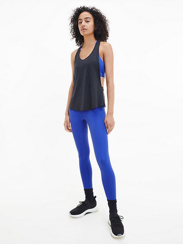 Black Calvin Klein Recycled Polyester Gym Tank Women Top | BWXG-75049