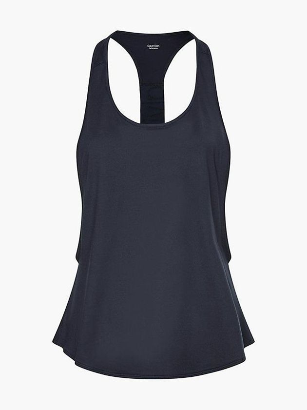 Black Calvin Klein Recycled Polyester Gym Tank Women Top | BWXG-75049
