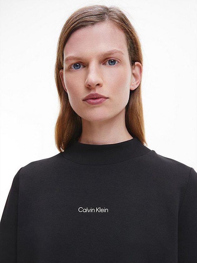 Black Calvin Klein Recycled Polyester Jumper Women Dress | YIHN-68745