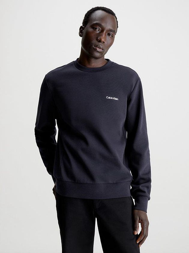 Black Calvin Klein Recycled Polyester Men Sweatshirt | MJWU-56278