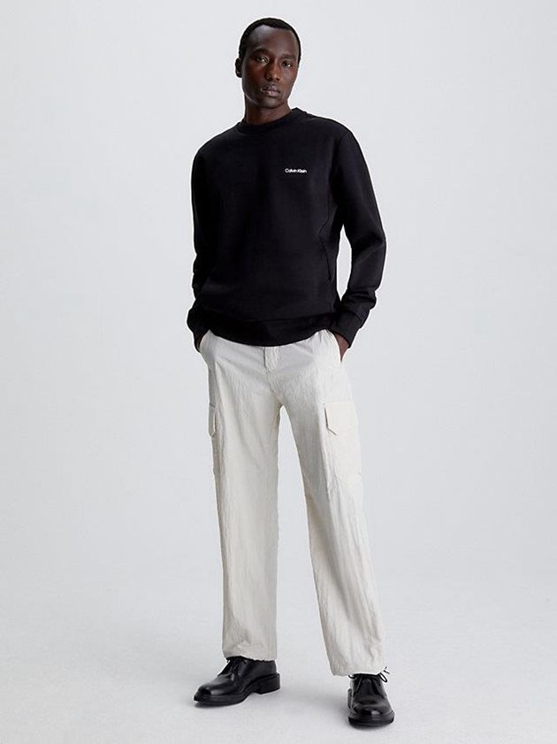 Black Calvin Klein Recycled Polyester Men Sweatshirt | COSM-68201