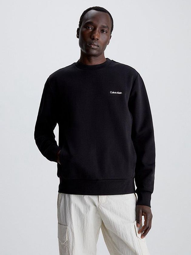 Black Calvin Klein Recycled Polyester Men Sweatshirt | COSM-68201