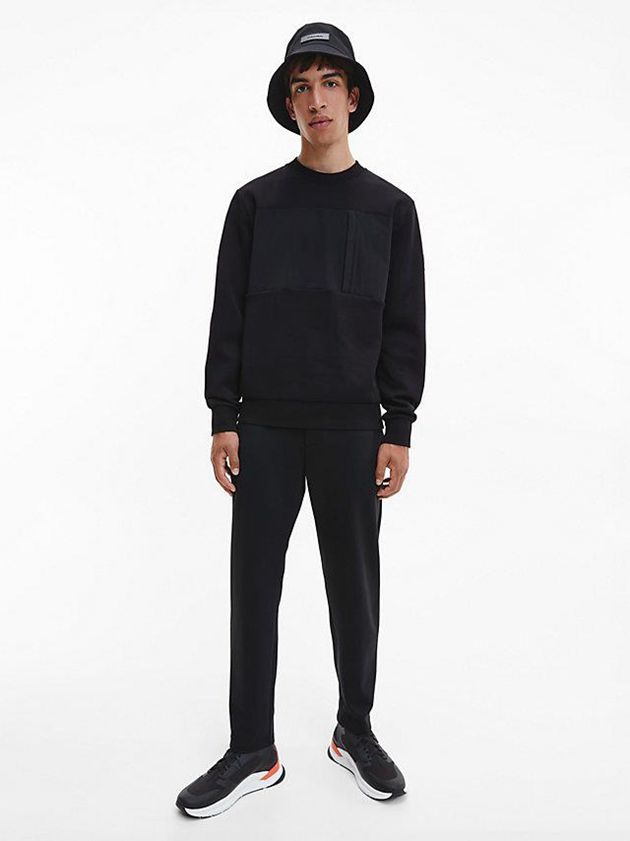 Black Calvin Klein Recycled Polyester Men Sweatshirt | ORTM-74602