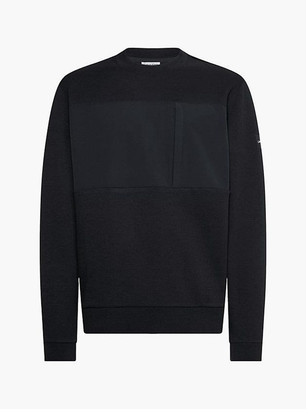 Black Calvin Klein Recycled Polyester Men Sweatshirt | ORTM-74602