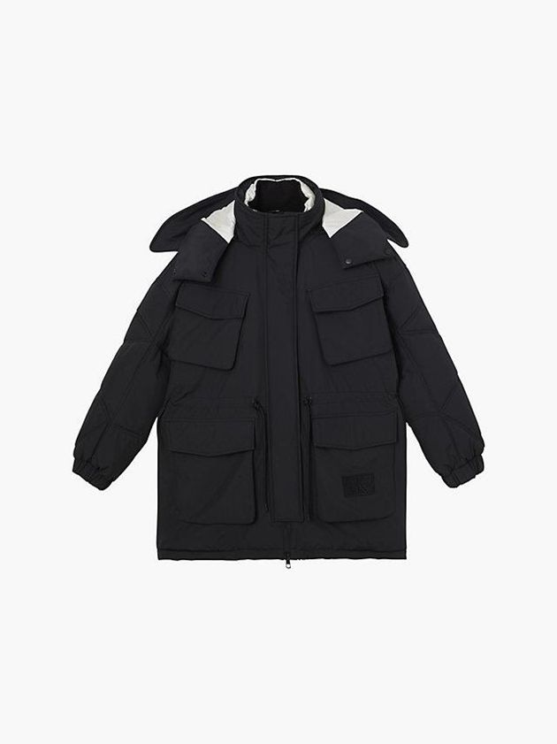 Black Calvin Klein Recycled Polyester Parka Women Coat | TPID-48971