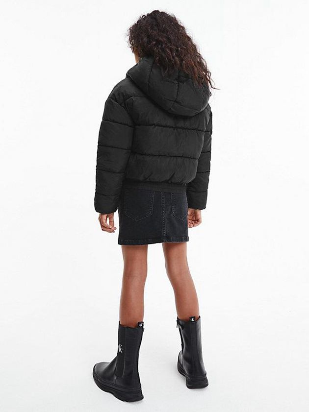 Black Calvin Klein Recycled Polyester Puffer Girls's Jacket | LSKU-96821