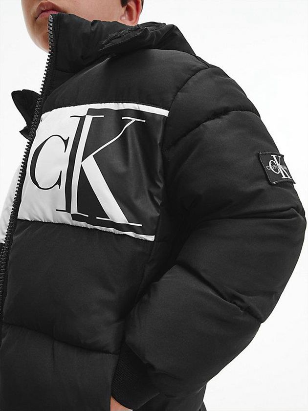 Black Calvin Klein Recycled Polyester Puffer Boys's Jacket | DHJV-08432