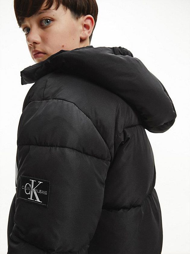 Black Calvin Klein Recycled Polyester Puffer Boys's Jacket | DHJV-08432