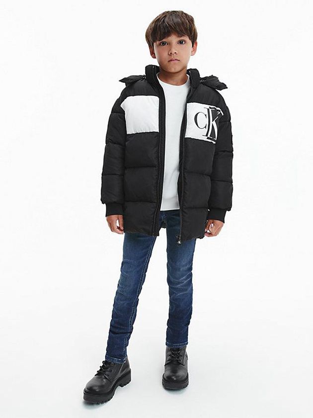 Black Calvin Klein Recycled Polyester Puffer Boys's Jacket | DHJV-08432
