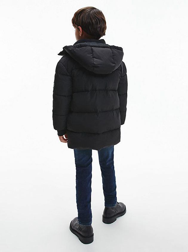 Black Calvin Klein Recycled Polyester Puffer Boys's Jacket | DHJV-08432